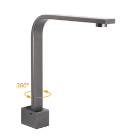 Gun Metal Square Bathroom Swivel Spout Gooseneck Arm Bathtub Filler Tap Outlet - RnR Galore