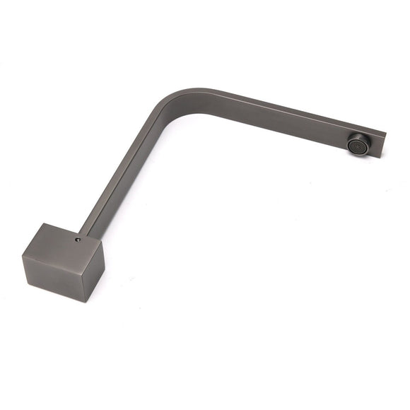 Gun Metal Square Bathroom Swivel Spout Gooseneck Arm Bathtub Filler Tap Outlet - RnR Galore