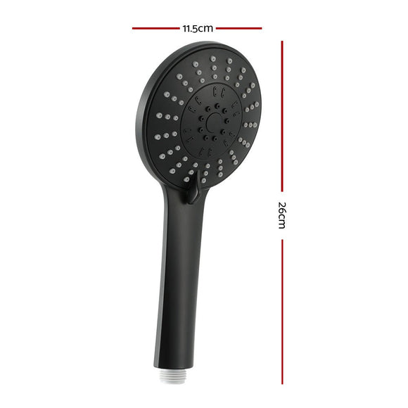 Handheld Shower Head 4.5" High Pressure 5 Modes Poweful Round Black - RnR Galore