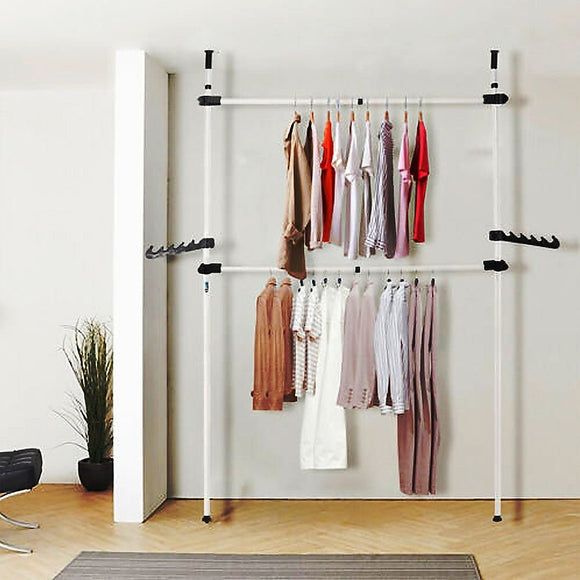 Heavy Duty Adjust Clothes Rail Storage Garment Shelf Hanging Display Stand Rack - RnR Galore