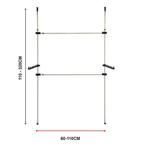 Heavy Duty Adjust Clothes Rail Storage Garment Shelf Hanging Display Stand Rack - RnR Galore