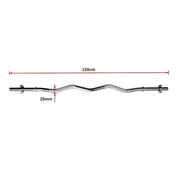 Heavy Duty EZ Curl Barbell – Weightlifting Bar with Spinlock Collars for Gym Training - RnR Galore