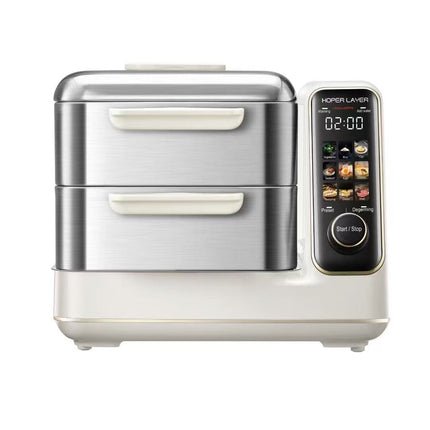 Hoper Layer Electric Food Steamer 16L Large Capacity 10 Second Start 24H Timer Independent Water Tank - RnR Galore