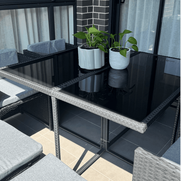Horrocks 8 Seater Outdoor Dining Set - Black - RnR Galore