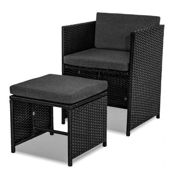 Horrocks 8 Seater Outdoor Dining Set - Black - RnR Galore