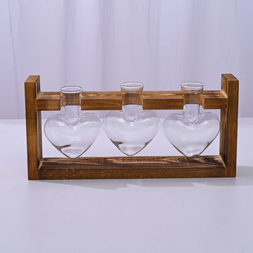 HydroponicWoodenFramewithSnap - On - Heart - ShapedTripleBottle - RnR Galore