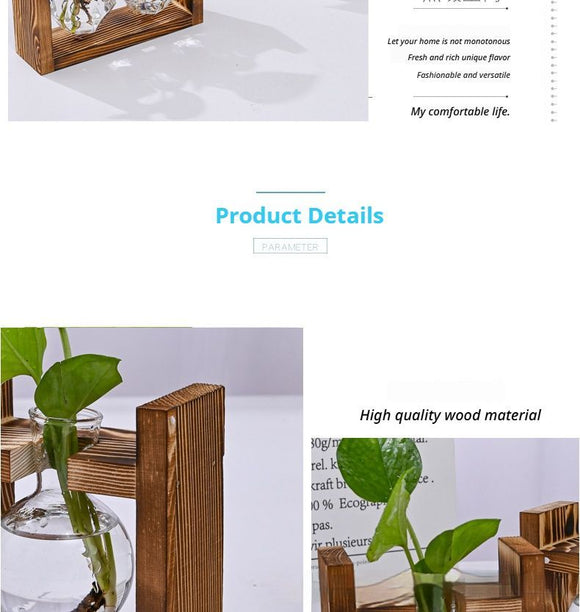HydroponicWoodenFramewithSnap - On - Heart - ShapedTripleBottle - RnR Galore