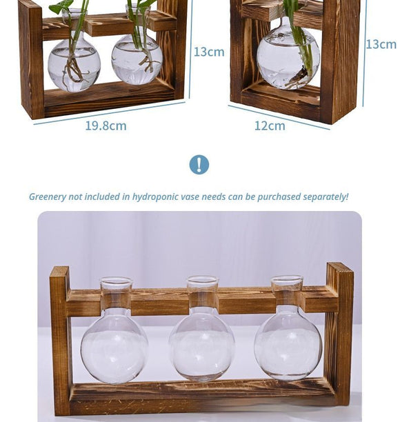 HydroponicWoodenFramewithSnap - On - SphericalSingleBottle - RnR Galore