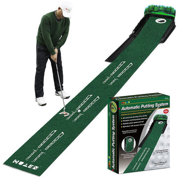Indoor Golf Putting Mat with Automatic Ball Return System 2.6m Practice Green with Alignment Guides for Home and Office Training - RnR Galore