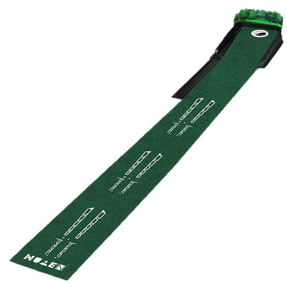 Indoor Golf Putting Mat with Automatic Ball Return System 2.6m Practice Green with Alignment Guides for Home and Office Training - RnR Galore