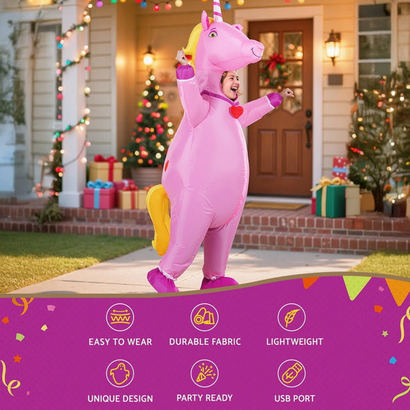 Inflatable Unicorn Costume Adult Suit Blow Up Party Fancy Dress Halloween Cosplay - RnR Galore