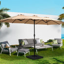 Instahut 4.57m Outdoor Umbrella Beach Pole Garden Tilt Beige - RnR Galore