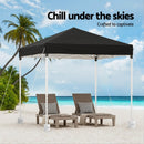 Instahut Gazebo 2x2m Outdoor Patio Garden Marquee Shade w/ Base Pods Black - RnR Galore