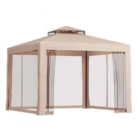 Instahut Gazebo Marquee 3m Outdoor Event Tent Camping Party Mesh Wall Canopy Brown - RnR Galore