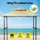 Instahut Gazebo Outdoor Patio Marquee BBQ Grill Shelter Garden Shade Hooks Beige - RnR Galore