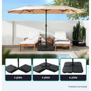 Instahut Outdoor Umbrella Base 50cm 4 Plates Stand Pod Cantilever - RnR Galore