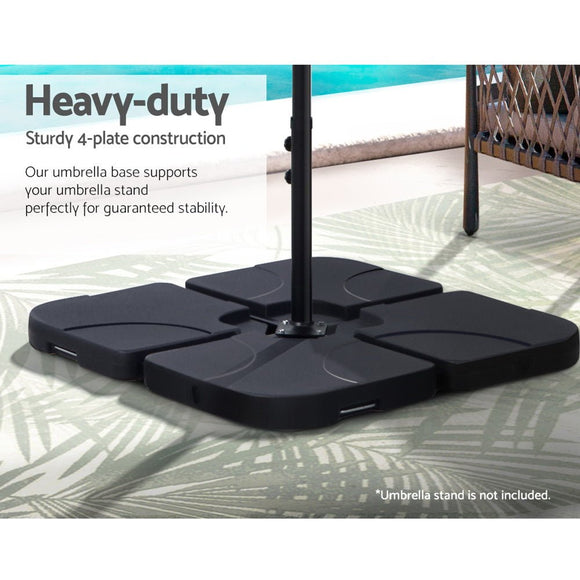 Instahut Outdoor Umbrella Base 50cm 4 Plates Stand Pod Cantilever - RnR Galore