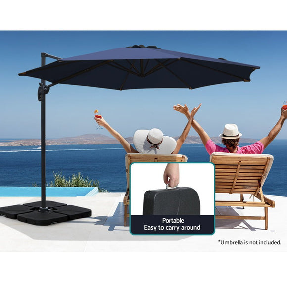 Instahut Outdoor Umbrella Base 50cm 4 Plates Stand Pod Cantilever - RnR Galore