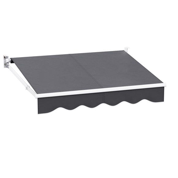 Instahut Retractable Folding Arm Awning Manual Sunshade 2Mx1.5M Grey - RnR Galore