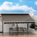 Instahut Retractable Folding Arm Awning Manual Sunshade 4.5Mx2.5M Grey - RnR Galore