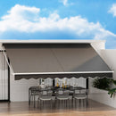 Instahut Retractable Folding Arm Awning Manual Sunshade 4.5Mx3M Grey - RnR Galore