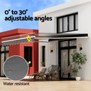 Instahut Retractable Folding Arm Awning Manual Sunshade 4Mx3M Grey - RnR Galore