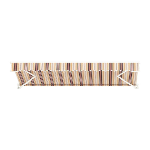 Instahut Retractable Folding Arm Awning Motorised Sunshade 3Mx2.5M Beige Brown - RnR Galore