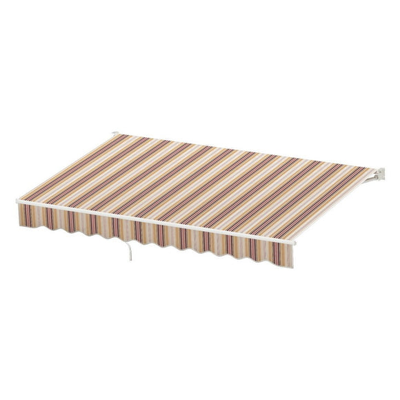 Instahut Retractable Folding Arm Awning Motorised Sunshade 3Mx2.5M Beige Brown - RnR Galore
