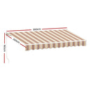 Instahut Retractable Folding Arm Awning Motorised Sunshade 3Mx2.5M Beige Brown - RnR Galore