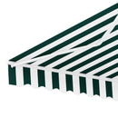 Instahut Retractable Folding Arm Awning Motorised Sunshade 3Mx2.5M Green White - RnR Galore