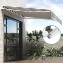Instahut Retractable Folding Arm Awning Motorised Sunshade 3Mx2.5M Grey White - RnR Galore