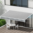 Instahut Retractable Folding Arm Awning Motorised Sunshade 3Mx2.5M Grey White - RnR Galore