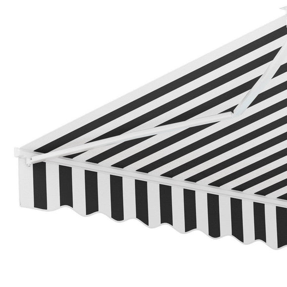 Instahut Retractable Folding Arm Awning Motorised Sunshade 3Mx2.5M Grey White - RnR Galore