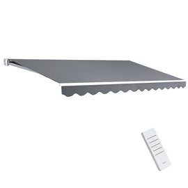 Instahut Retractable Folding Arm Awning Motorised Sunshade 4Mx2.5M Pearl Grey - RnR Galore