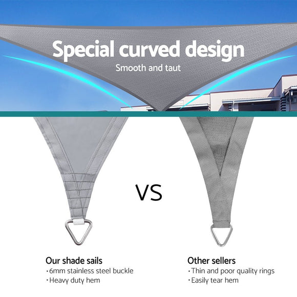 Instahut Waterproof Shade Sail Shade cloth Triangle Canopy 220GSM 4x4x4m - RnR Galore