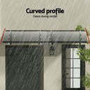Instahut Window Door Awning Canopy 1mx2m Grey Solid Sheet Metal Frame - RnR Galore