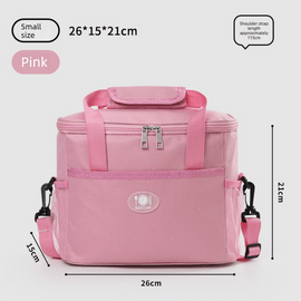 Insulated Lunch Bag Thermal Cooler Tote with Adjustable Shoulder Strap Waterproof Lining for Work School & Picnics Pink Small - RnR Galore