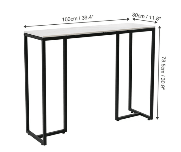 Interior Ave - Stone Marble Console - Marble & Black - RnR Galore