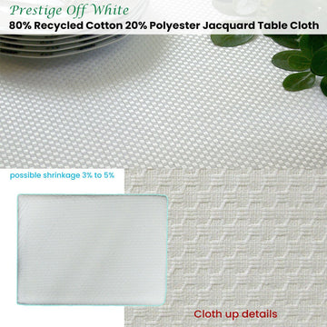Invitation Prestige Cotton Rich Jacquard Off White Table Cloth 160 x 270 cm - RnR Galore