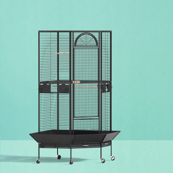 i.Pet Bird Cage Large Jumbo Aviary Budgie Perch Cage Parrot Stand Wheels Corner - RnR Galore