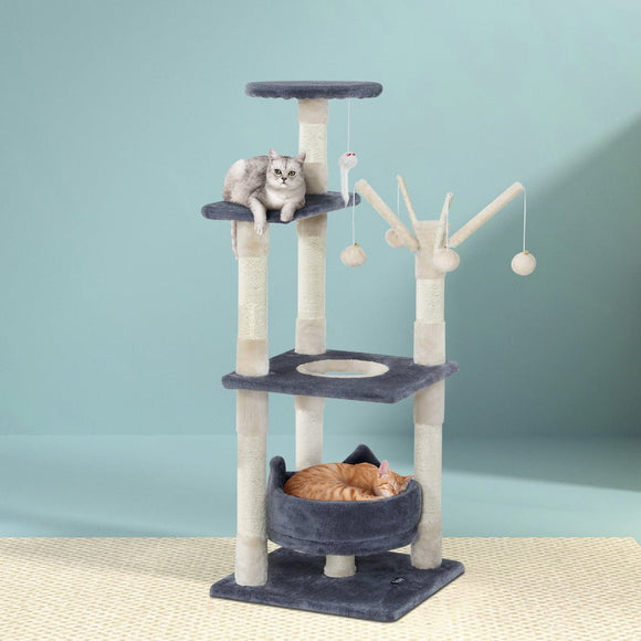 i.Pet Cat Tree 110cm Tower Scratching Post Scratcher Wood Condo House Bed Toys - RnR Galore