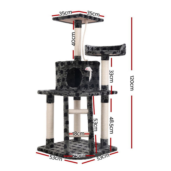 i.Pet Cat Tree 120cm Tower Scratching Post Scratcher Trees Bed Wood Condo Toys Bed - RnR Galore