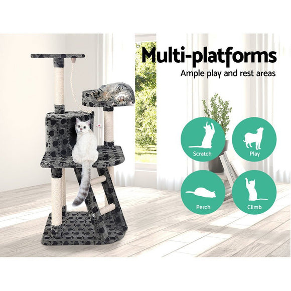 i.Pet Cat Tree 120cm Tower Scratching Post Scratcher Trees Bed Wood Condo Toys Bed - RnR Galore