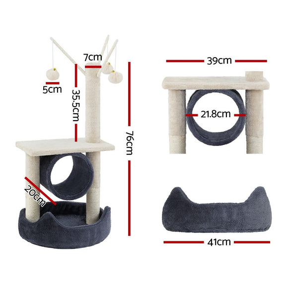 i.Pet Cat Tree 76cm Scratching Post Tower Scratcher Condo House Hanging toys - RnR Galore