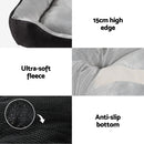 i.Pet Pet Bed Dog Cat Calming Soft Sleeping Comfy Plush Mat Cave Washable Black - RnR Galore