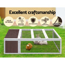 i.Pet Rabbit Hutch 124cm x 90cm x 35cm Chicken Coop Large Outdoor Wooden Run Cage House - RnR Galore