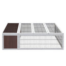 i.Pet Rabbit Hutch 124cm x 90cm x 35cm Chicken Coop Large Outdoor Wooden Run Cage House - RnR Galore
