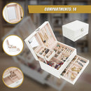 Jewellery Storage Box Girls Rings Necklaces Display Organiser Storage Case - RnR Galore