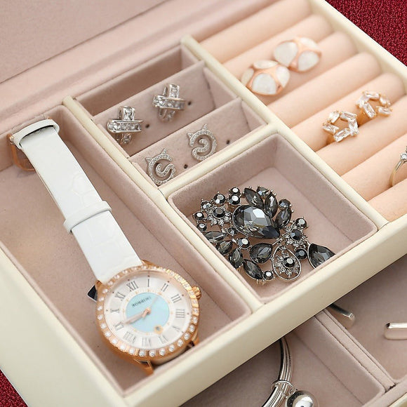 Jewellery Storage Box Girls Rings Necklaces Display Organiser Storage Case - RnR Galore