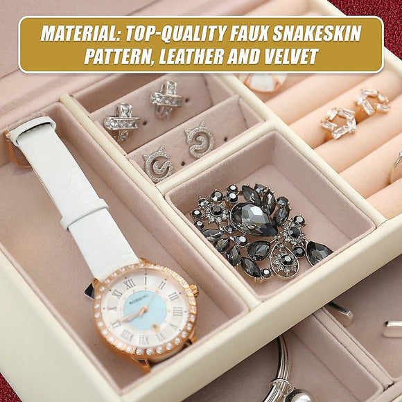 Jewellery Storage Box Girls Rings Necklaces Display Organiser Storage Case - RnR Galore